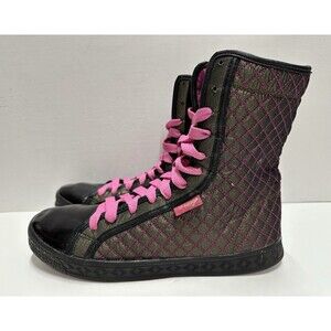 Pastry women size 8.5 high top sneakers with  multi-colored geometric pattern